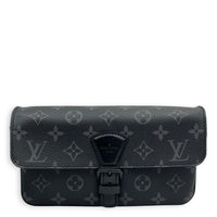 Montsouris Wearable Wallet Shoulder Bag Black in Monogram Coated Canvas, Black hardware