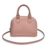 Alma Top Handle Bag Pink in Epi Leather, Silver hardware