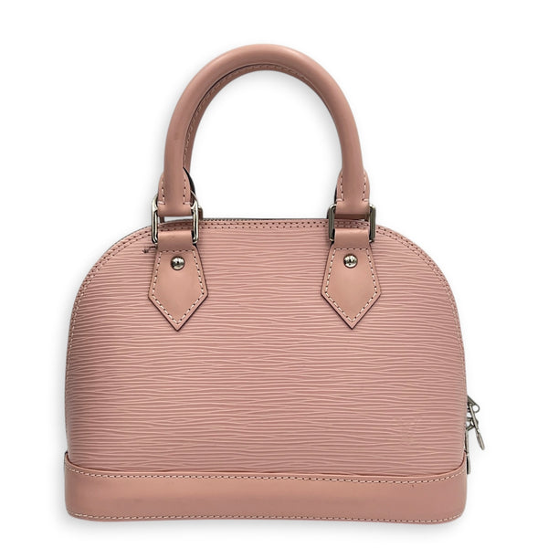 Alma Top Handle Bag Pink in Epi Leather, Silver hardware