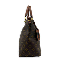 V Tote Top Handle Bag Brown in Monogram Coated Canvas, Gold hardware