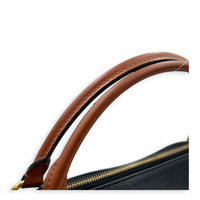 V Tote Top Handle Bag Brown in Monogram Coated Canvas, Gold hardware