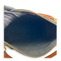 V Tote Top Handle Bag Brown in Monogram Coated Canvas, Gold hardware