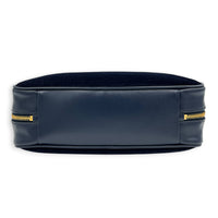 Beau Shoulder Bag Blue in Corduroy, Gold hardware