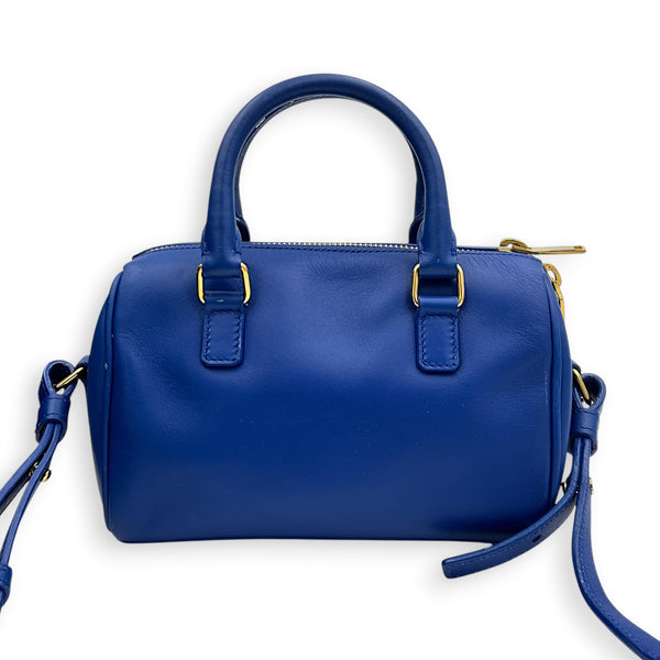 Duffle Toy Top Handle Bag Blue in Calfskin, Gold hardware