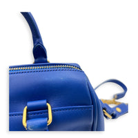 Duffle Toy Top Handle Bag Blue in Calfskin, Gold hardware