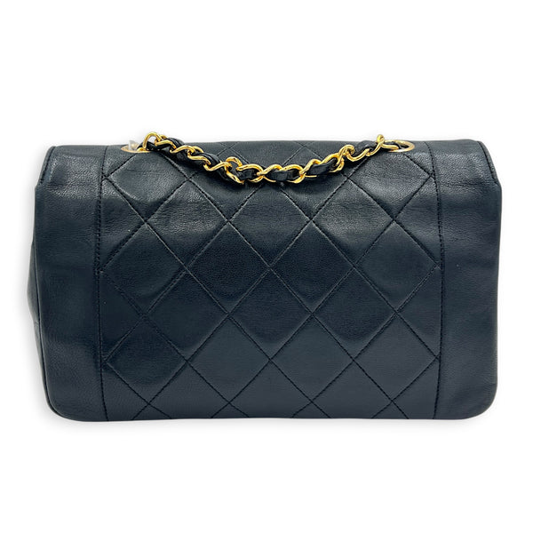 Vintage Diana Crossbody Bag Black in Lambskin, Gold hardware
