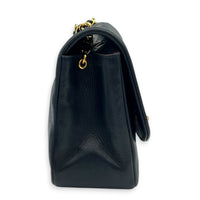 Vintage Diana Crossbody Bag Black in Lambskin, Gold hardware