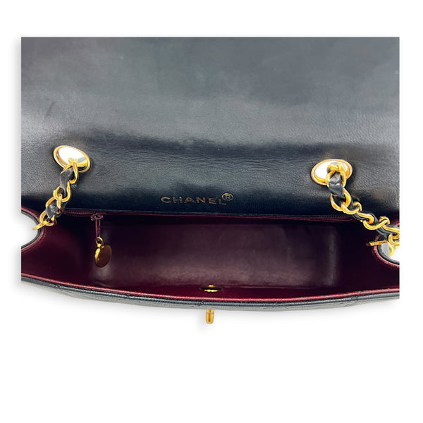 Vintage Diana Crossbody Bag Black in Lambskin, Gold hardware
