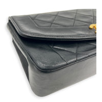 Vintage Diana Crossbody Bag Black in Lambskin, Gold hardware