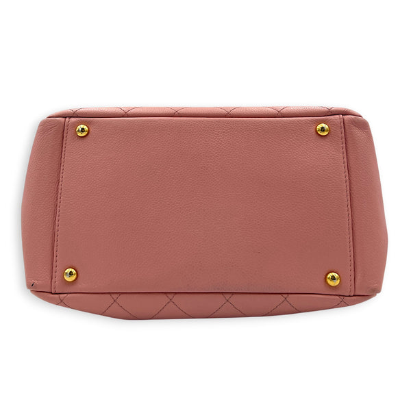 PTT Petite Timeless Tote Bag Pink in Calfskin, Gold hardware