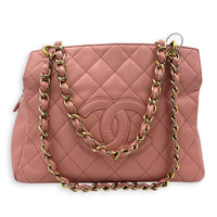 PTT Petite Timeless Tote Bag Pink in Calfskin, Gold hardware