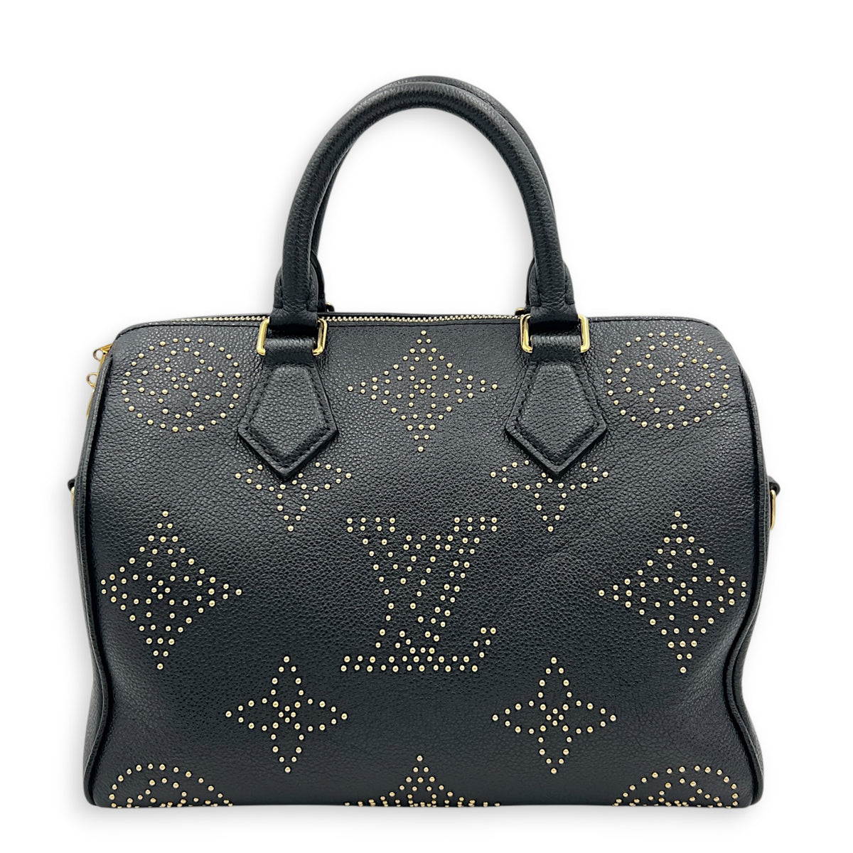 Speedy Bandouliere Studded Monogram Constellation Top Handle Bag in Calfskin, Gold hardware