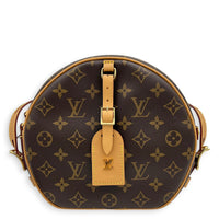Boite a Chapeau MM Brown Shoulder Bag in Monogram Coated Canvas, Gold hardware