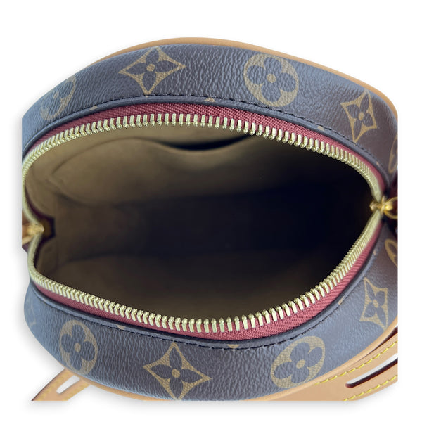 Boite a Chapeau MM Brown Shoulder Bag in Monogram Coated Canvas, Gold hardware