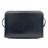 Reverse Satchel Shoulder Bag Black in Calfskin, Gold hardware