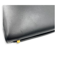 Reverse Satchel Shoulder Bag Black in Calfskin, Gold hardware