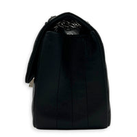 2.55 Shoulder Bag Black in Calfskin, Silver hardware