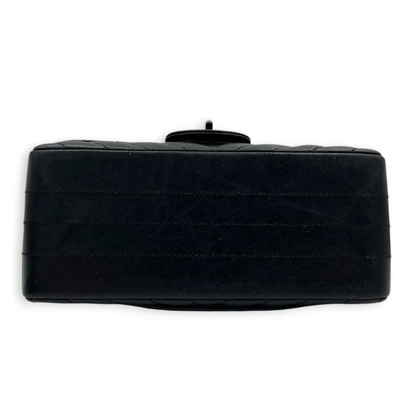 2.55 Shoulder Bag Black in Calfskin, Silver hardware