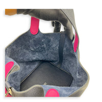 Picotin 22 Blue Bucket Bag in Clemence, Silver hardware