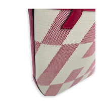 Cabas H En Biais White in Canvas, Silver hardware