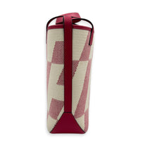 Cabas H En Biais White in Canvas, Silver hardware