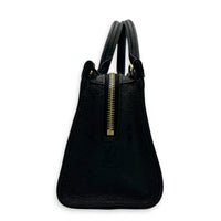 OnTheGo East West Black Top Handle Bag in Empreinte Leather, Gold hardware