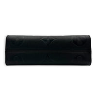 OnTheGo East West Black Top Handle Bag in Empreinte Leather, Gold hardware
