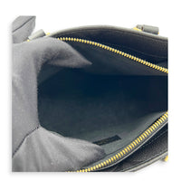 OnTheGo East West Black Top Handle Bag in Empreinte Leather, Gold hardware