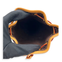 Noe Bucket Bag Nano Brown in Monogram Coated Canvas, Gold hardware