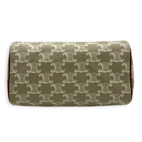 Triomphe Boston Top Handle Bag Beige in Coated Canvas, Gold hardware