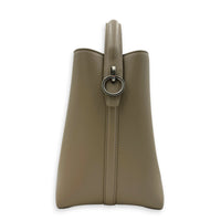 Le 37 Top Handle Bag Beige in Calfskin, Silver hardware