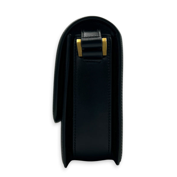 Solferino Shoulder Bag Black in Calfskin, Gold hardware