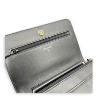 Boy Wallet On Chain Black in Caviar Leather, Gold hardware