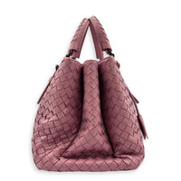 Intrecciato Top Handle Bag Pink in Calfskin, Gunmetal hardware