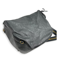 Motorcycle Convertible Grey Backpack in Calfskin, Gold hardware