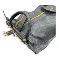 Motorcycle Convertible Grey Backpack in Calfskin, Gold hardware