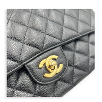 Classic Shoulder Bag Black in Caviar Leather, Gold hardware