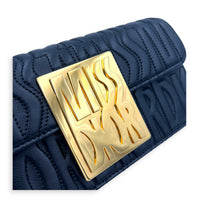 Miss Dior Allover Shoulder Bag Black in Calfskin, Gold hardware