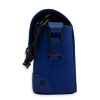 Steamer Wearable Wallet Shoulder Bag Blue in Taurillon Leather, Black hardware
