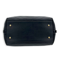 Chic Shopping Black Top Handle Bag in Calfskin, Gold hardware