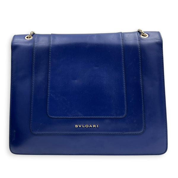 Serpenti Forever Shoulder Bag Blue in Calfskin, Gold hardware
