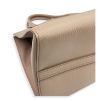 Logo Monochrome Pink Top Handle Bag in Saffiano Leather, Gold hardware