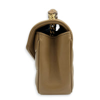 Loulou Shoulder Bag Beige in Lambskin, Gold hardware