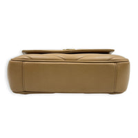 Loulou Shoulder Bag Beige in Lambskin, Gold hardware