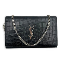 Cassandre Wallet On Chain Black in Calfskin, Silver hardware