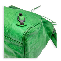 Velo Top Handle Bag Green in Calfskin, Ruthenium hardware