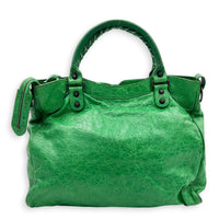 Velo Top Handle Bag Green in Calfskin, Ruthenium hardware