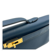Kelly Cut Bleu de Prusse Clutch in Swift, Gold hardware