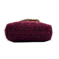 22 Tote Shoulder Bag Purple in Tweed, Gold hardware