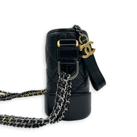 Gabrielle Small Black Shoulder Bag in Calfskin, Mixed hardware